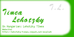 timea lehotzky business card