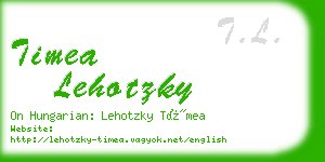 timea lehotzky business card